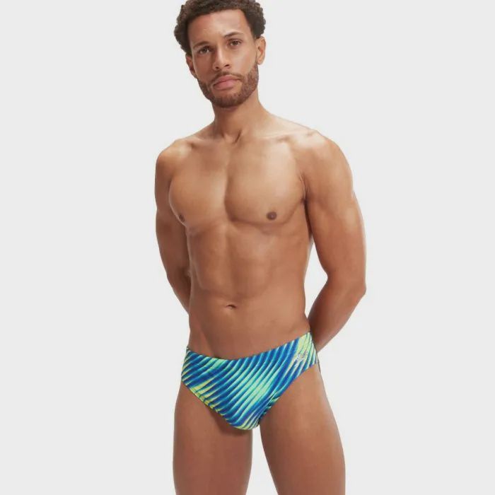 Men's End+ Allover Digital 7cm Swim Brief - Blue/Cobalt  Speedo