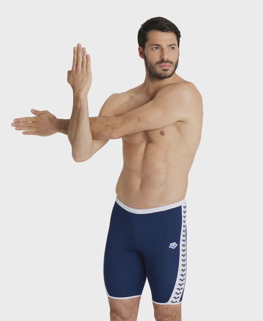 Men&#39;s Performance Icons Swim Jammer Solid Arena, Colour: Navy-White, Size: 22