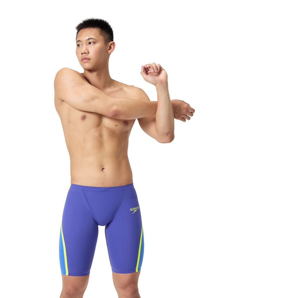 Speedo Men's Fastskin LZR Pure Intent 2.0 Racing Jammer - Deep Royal/Cobalt/Hyper Yellow, Size: 23