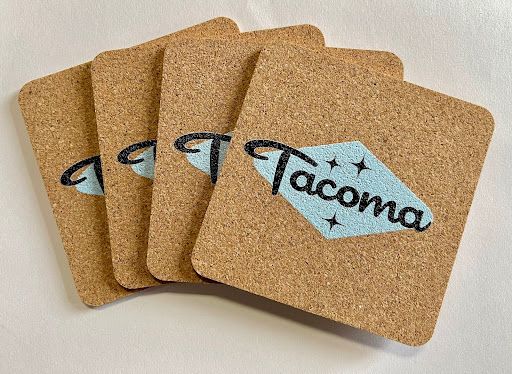 Mid-Century Tacoma Cork Coaster set