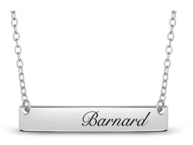 Barnard Bar Necklace - Script