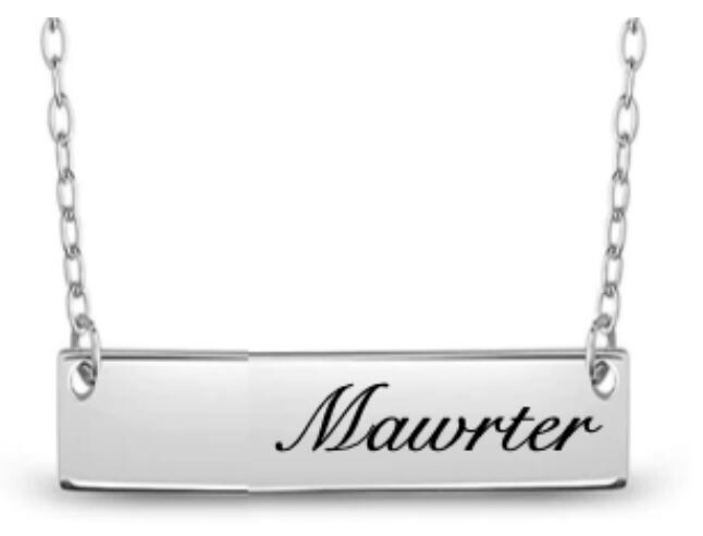 Bryn Mawr Bar Necklace - Script
