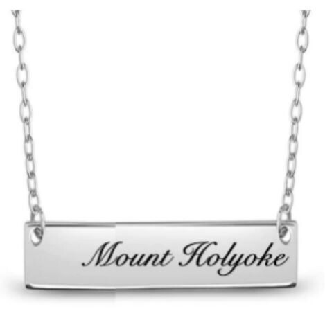 Mount Holyoke Bar Necklace - Script