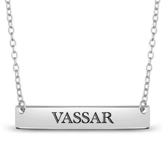 Vassar Bar Necklace - Block Letters