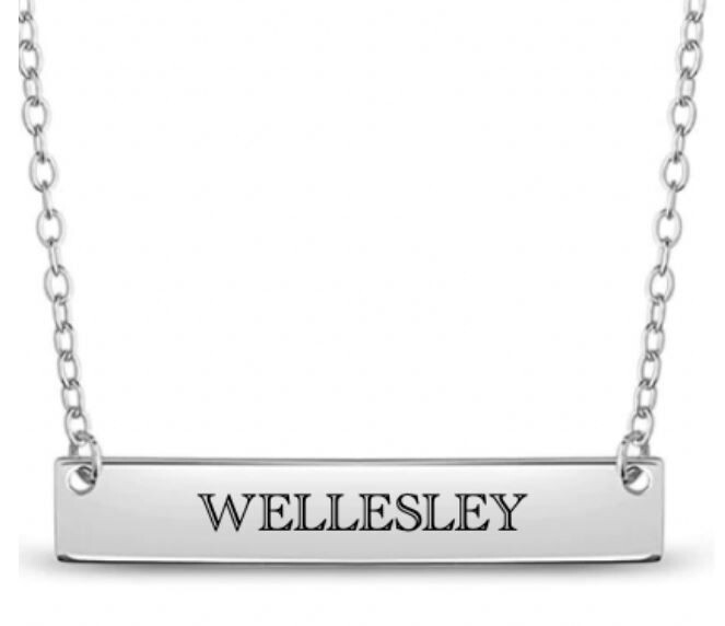 Wellesley Bar Necklace - Block Letters