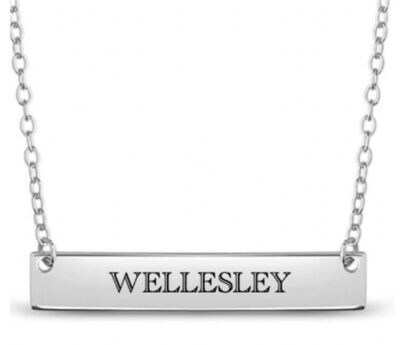 Wellesley Bar Necklace - Block Letters