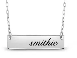 Smith Bar Necklace - Script Letters