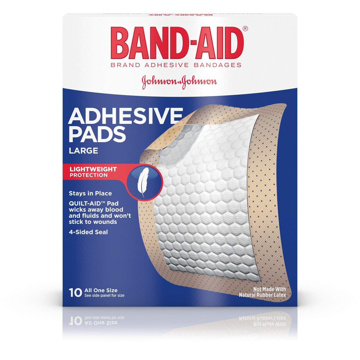 Band-Aid Tru-Stay Sheer Large Adhesive Pad 2 7/8” x 4” 10 ct