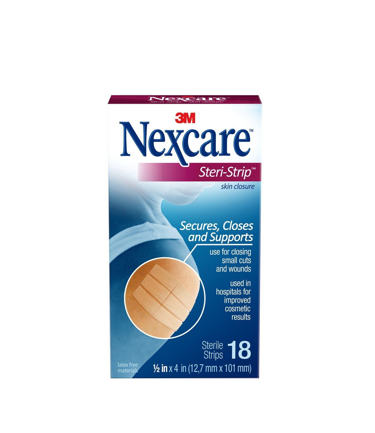 Nexcare Steri-Strip Wound Closure 1/2 in x 4 in 18 ct