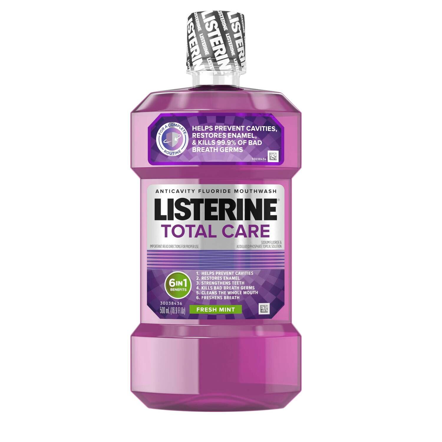 Listerine Total Care Anticavity Fluoride Mouthwash - Fresh Mint 500mL
