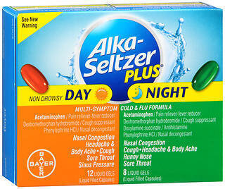 Alka-Seltzer Plus Multi-Symptom Cold & Flu Formula Liquid Gels Day & Night 20CT