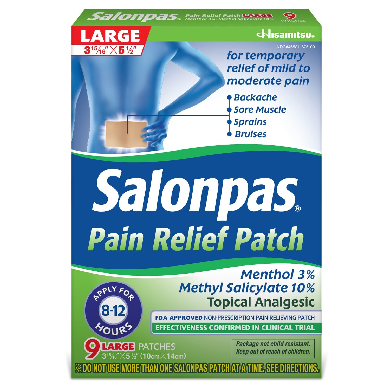 Salonpas Pain Relief Patch Large 9 pack