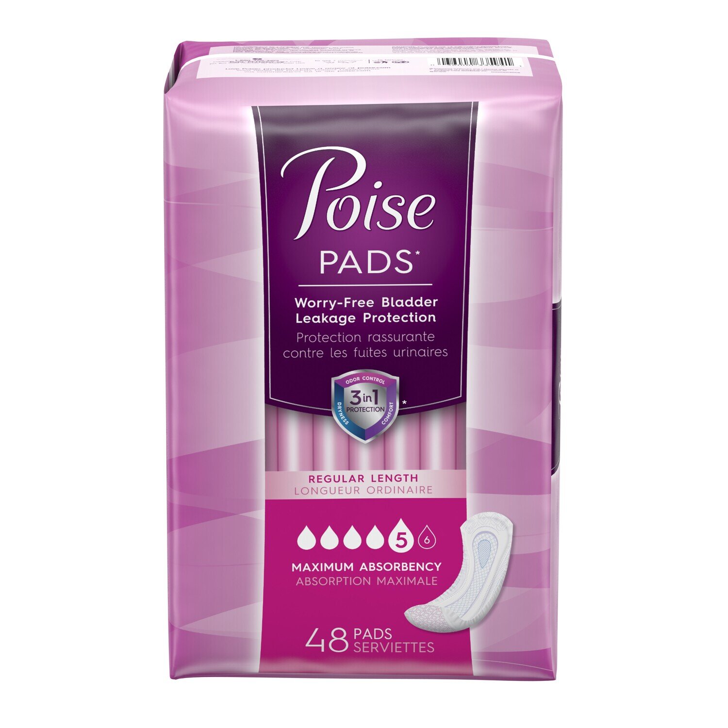Poise Fresh Protection Maximum Regular #5 Pads 48 ct