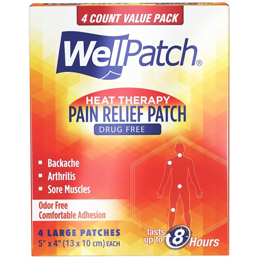 WellPatch Heat Therapy Pain Relief Patch Large 4 pack