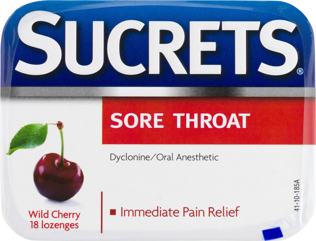 Sucrets Sore Throat and Cough Wild Cherry Lozenges 18 ct