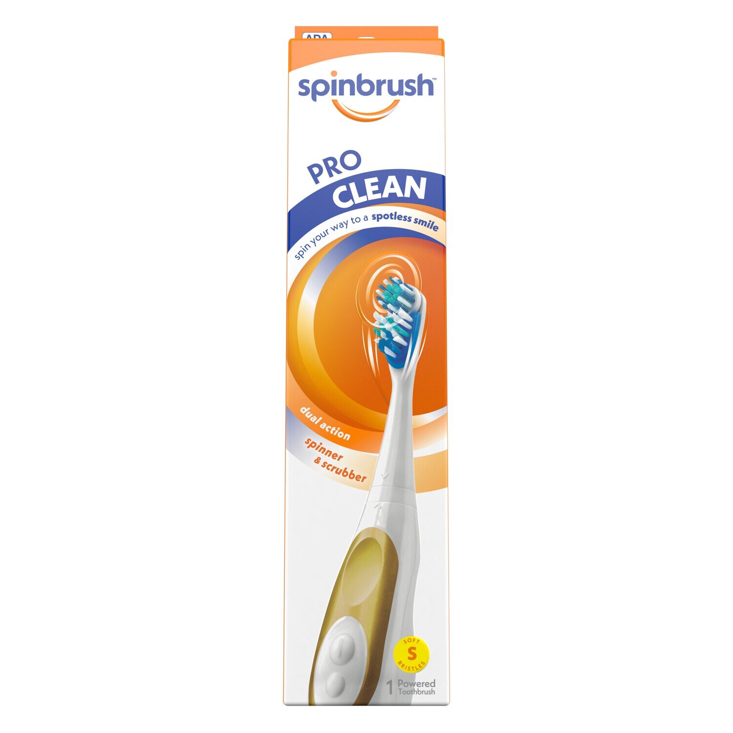 Spinbrush Proclean Dual Action Soft Bristle Toothbrush Batteries Included