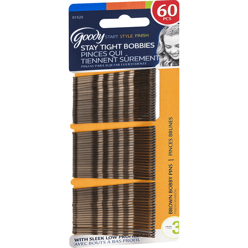 Goody Slideproof Brown Bobby Pins 60ct