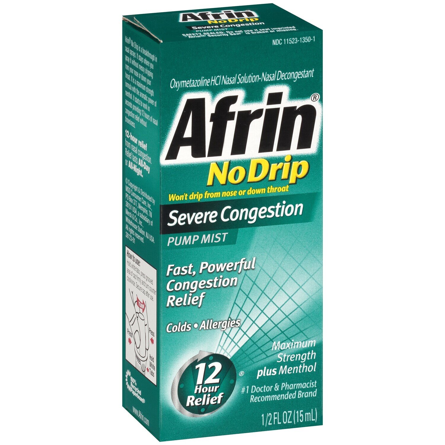 Afrin No Drip Severe Congestion Nasal Pump Mist