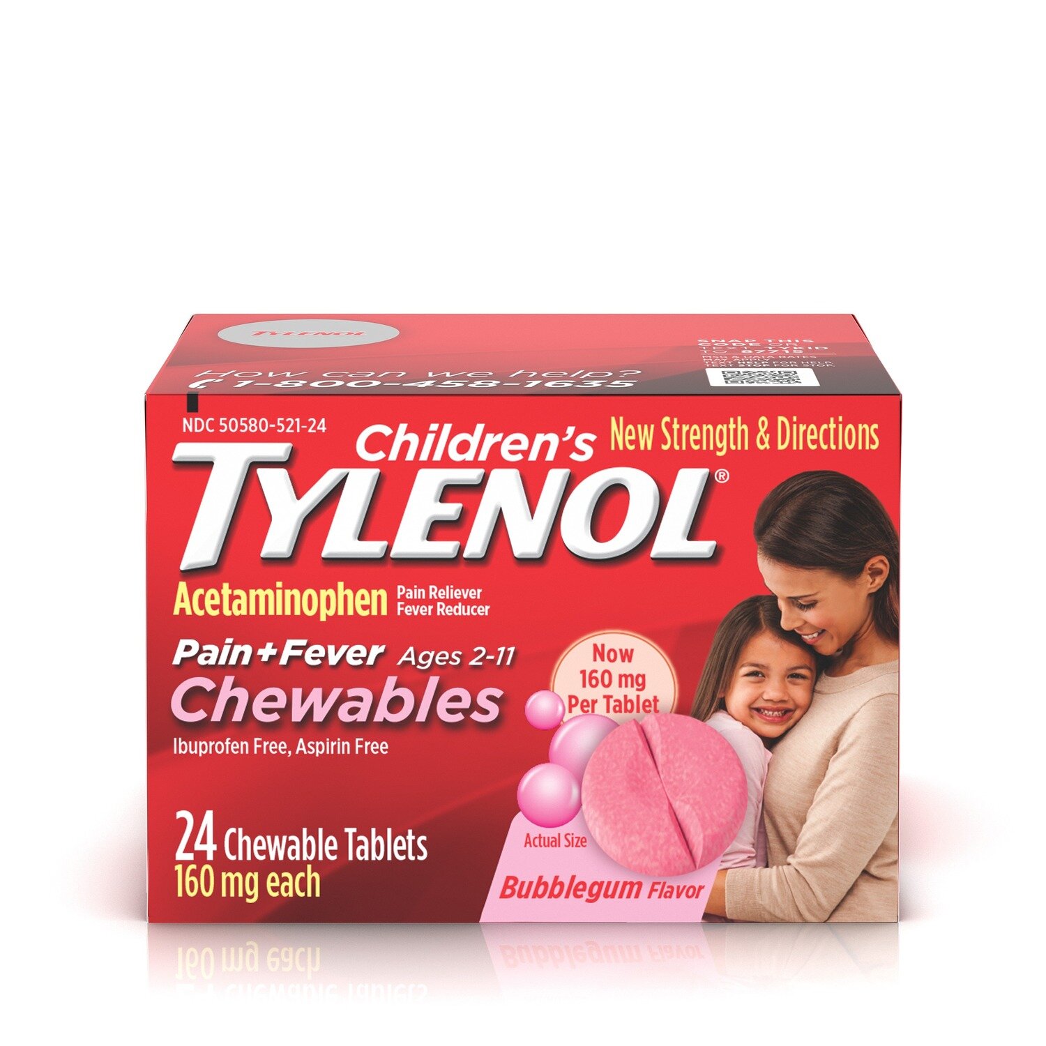 Tylenol Children’s Chewable Bubble Gum Flavored Tablets 24 ct