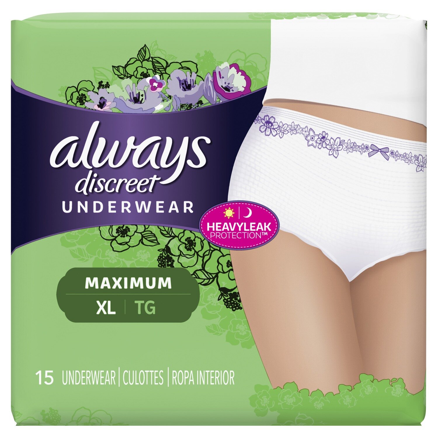 Always Discreet XL Maximum Underwear 15 ct
