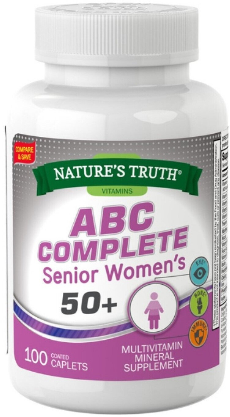 Nature's Truth ABC Complete 50+ Senior Women's Coated Caplets 100ct