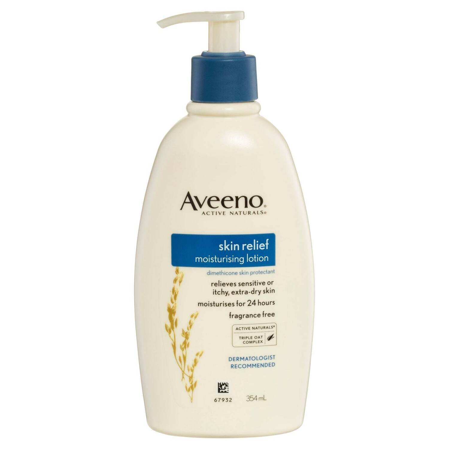 Aveeno Skin Relief Moisturizing Body Lotion Pump Helps Heal Very Dry Skin Fragrance Free 12 fl oz