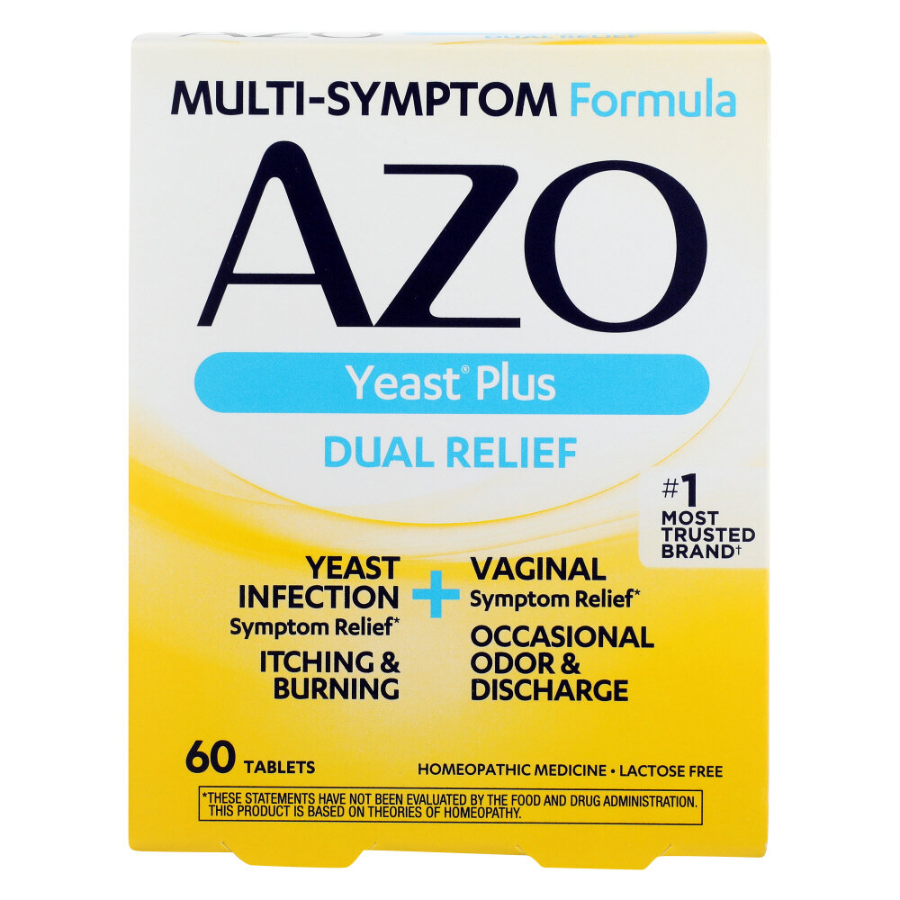 Azo Yeast Plus Dual Relief Tablets 60 ct