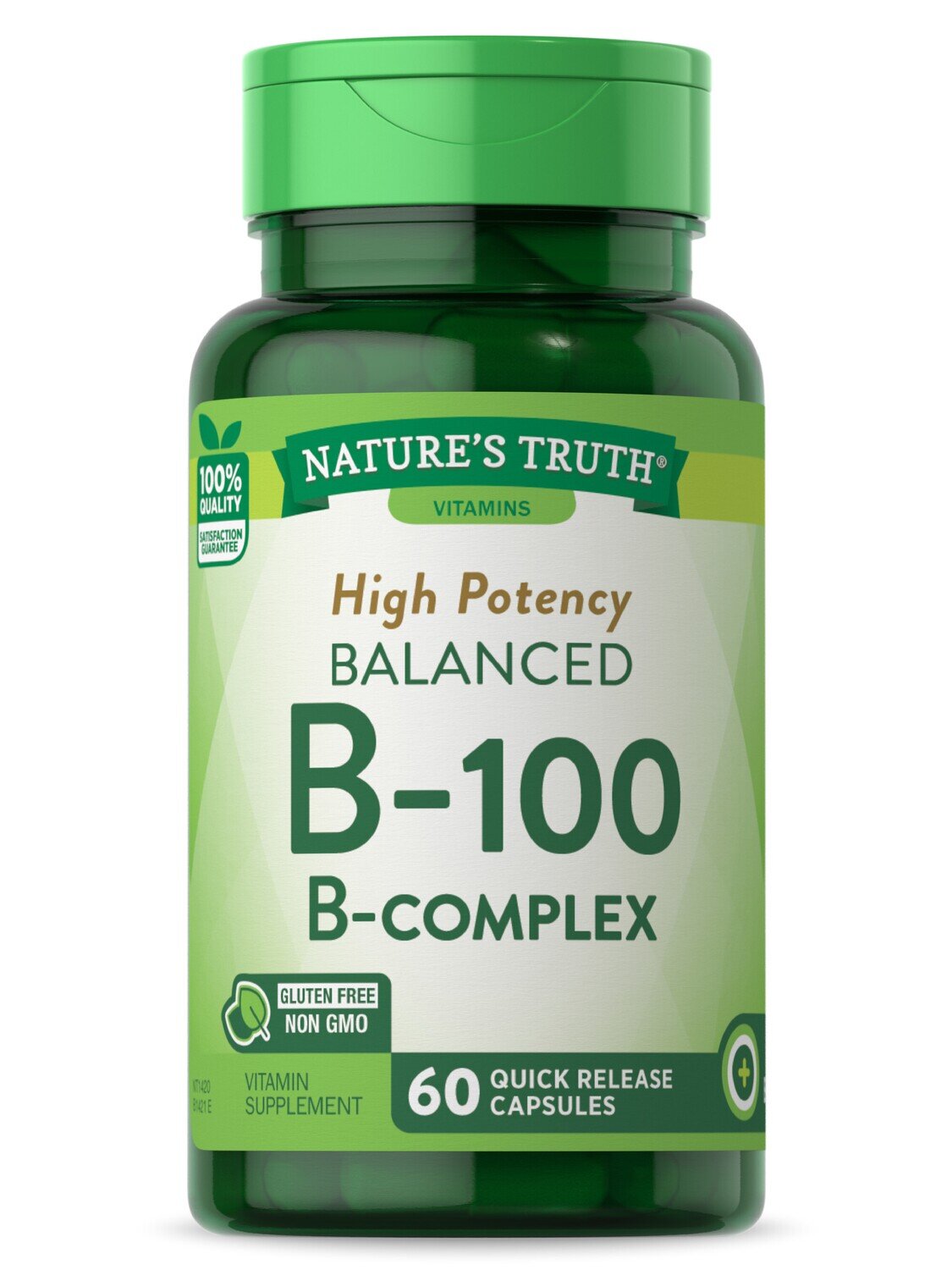 Nature's Truth High Potency Balanced B-100 B-Complex Quick Release Capsules 60ct