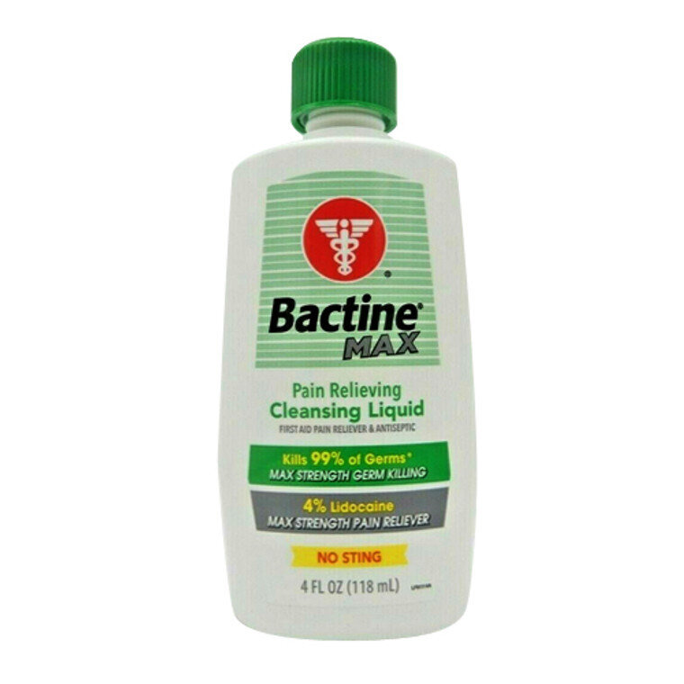 Bactine Max Pain Relieving Cleansing Liquid 4% Lidocaine No Sting 4 fl oz