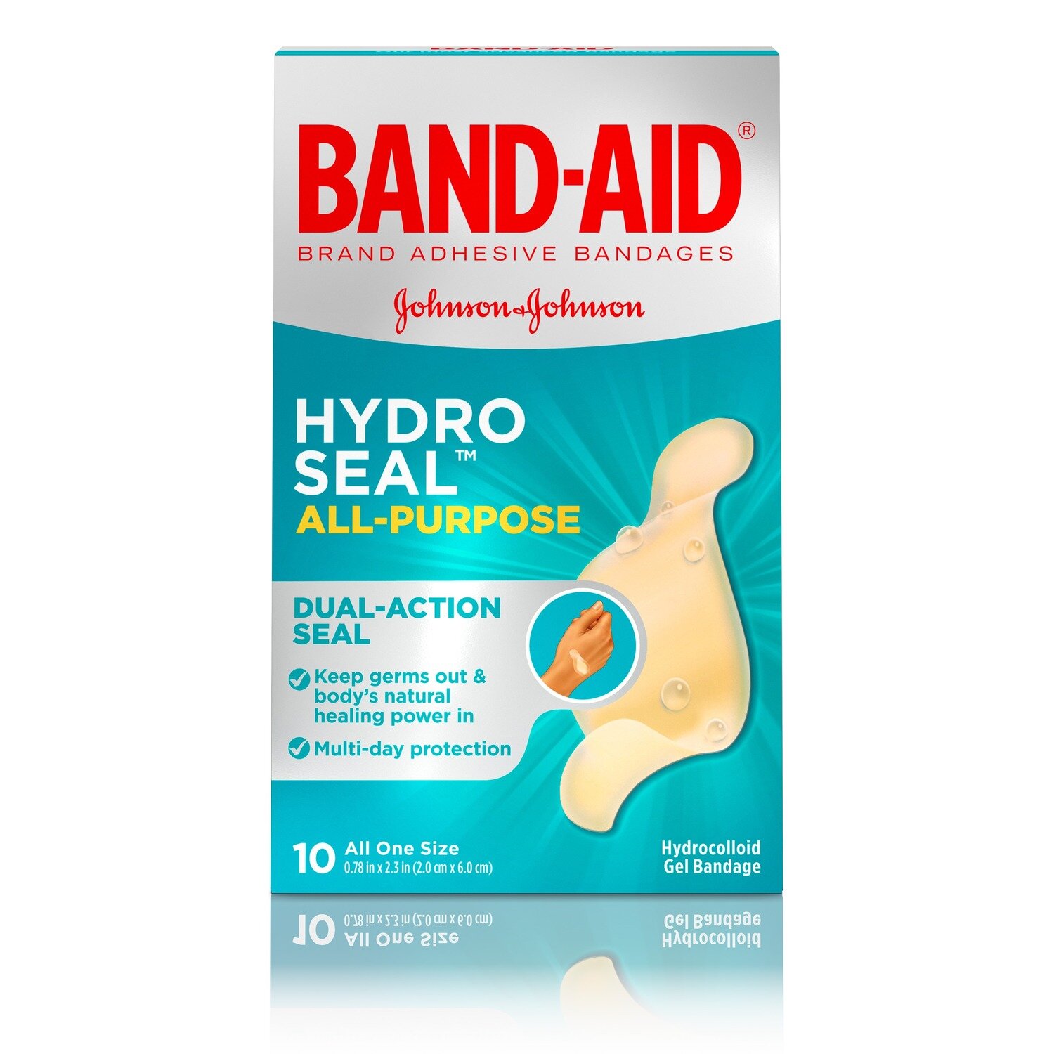 Band-Aid Hydro Seal All-Purpose Hydrocolloid Gel Bandage All One Size 0.78 in x 2.3 in 10 ct