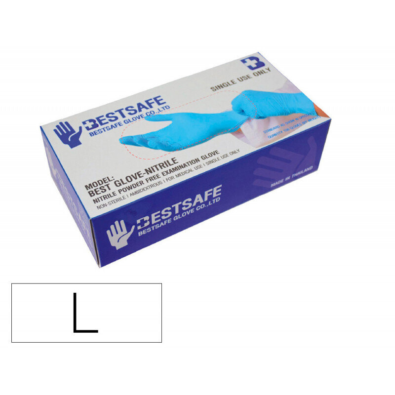 Bestsafe Best Glove- Nitrile Powder Free Disposable Glove Non-Sterile Large 100 ct