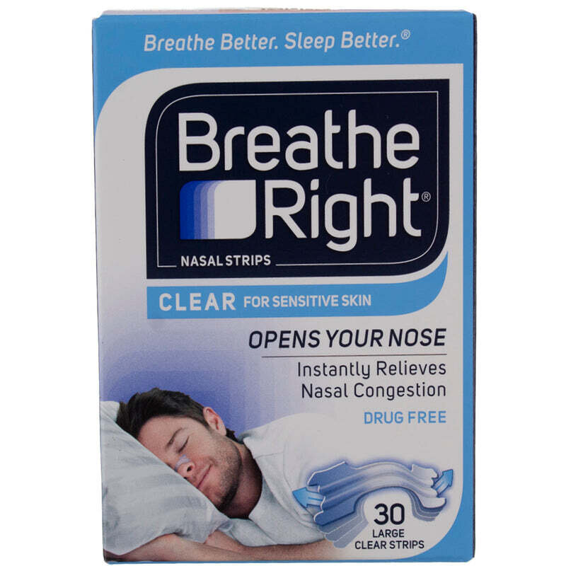 Breathe Right Clear for Sensitive Skin Nose Strips 30 ct