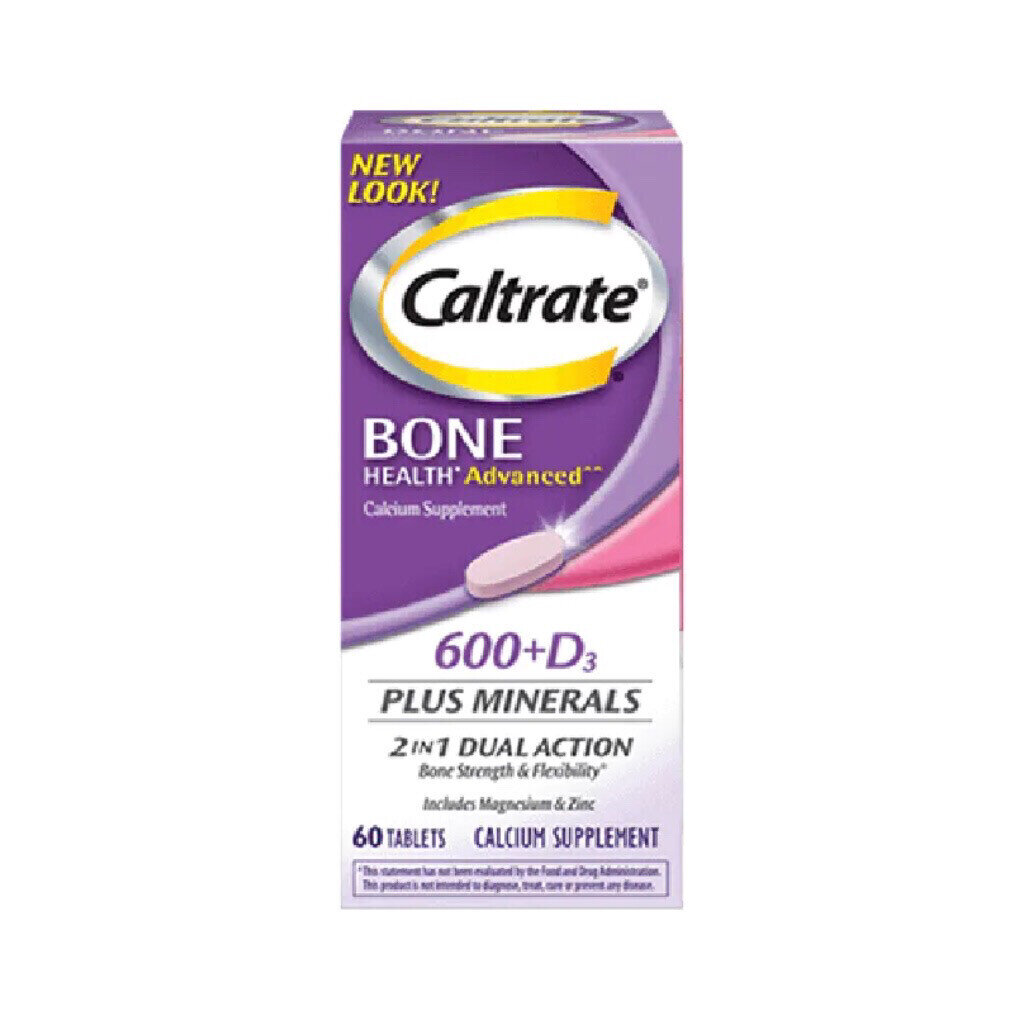 Caltrate Bone Health Advanced Calcium 600 Plus Vitamin D3 Calcium Supplement Tablets 60ct