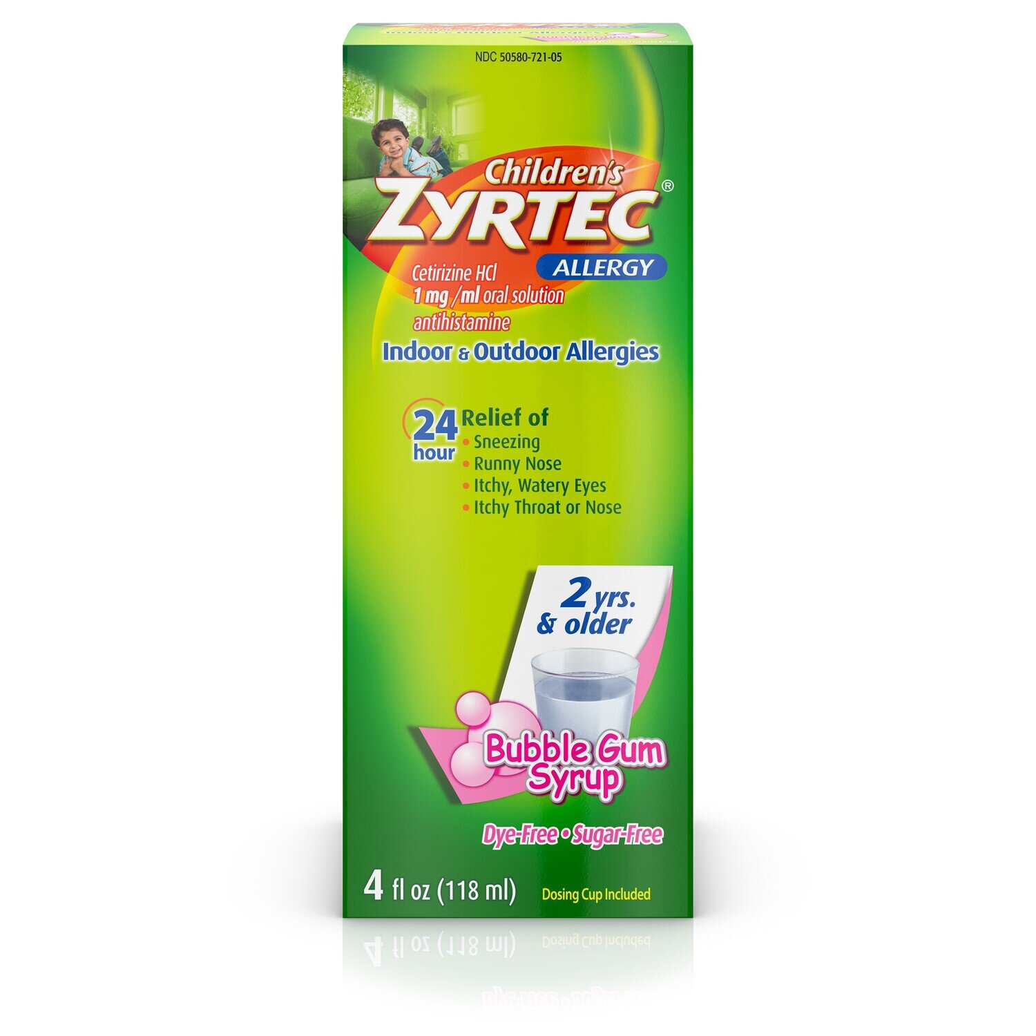 Zyrtec Children’s Allergy Dye-Free and Sugar Free Bubble Gum Liquid 4 fl oz