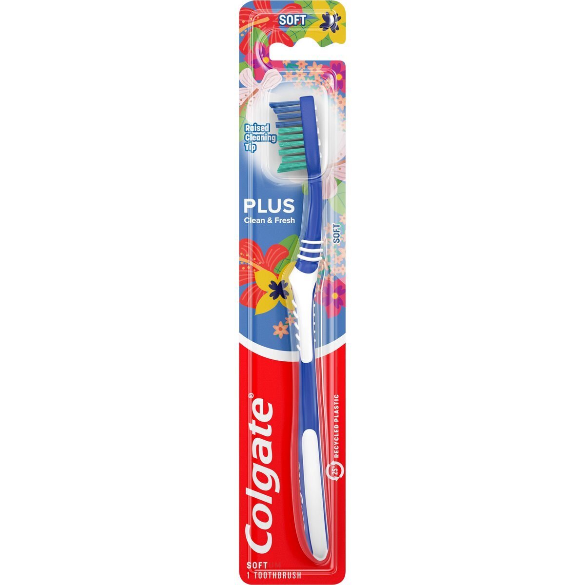 Colgate Plus Clean And Fresh Raised Cleaning Tip Soft Toothbrush