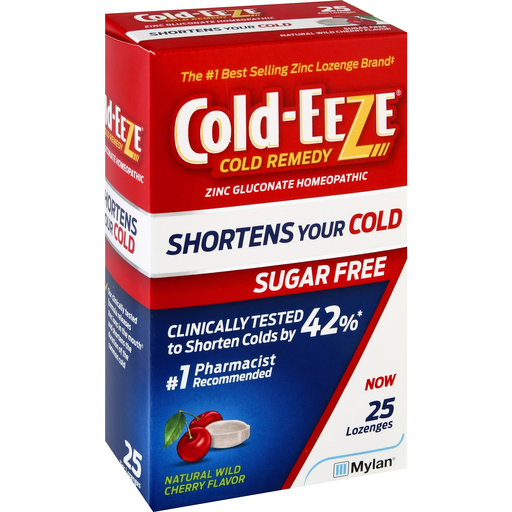 Cold-Eeze Cold Remedy Sugar Free Natural Wild Cherry Flavor Lozenges 25 ct