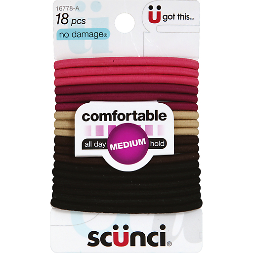 Scünci Medium Hold No Damage Multicolor Hair Ties 18ct
