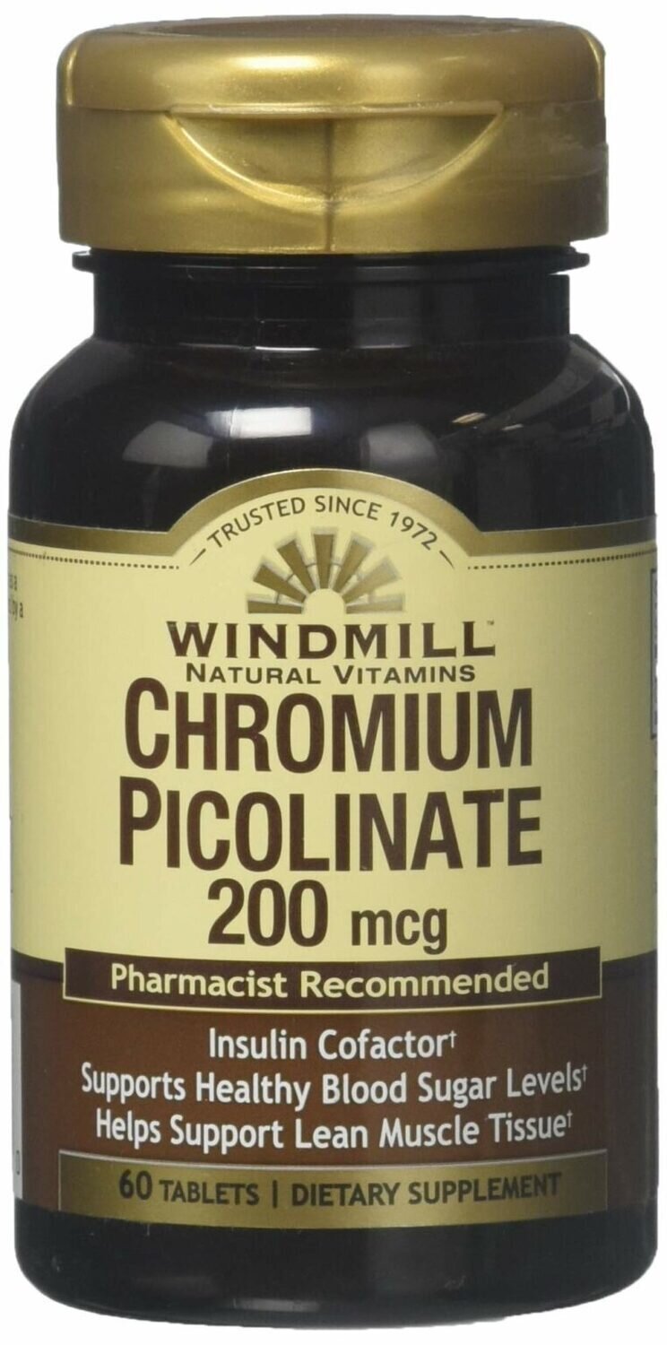 Chromium Picolinate 200mcg Tablets 60ct