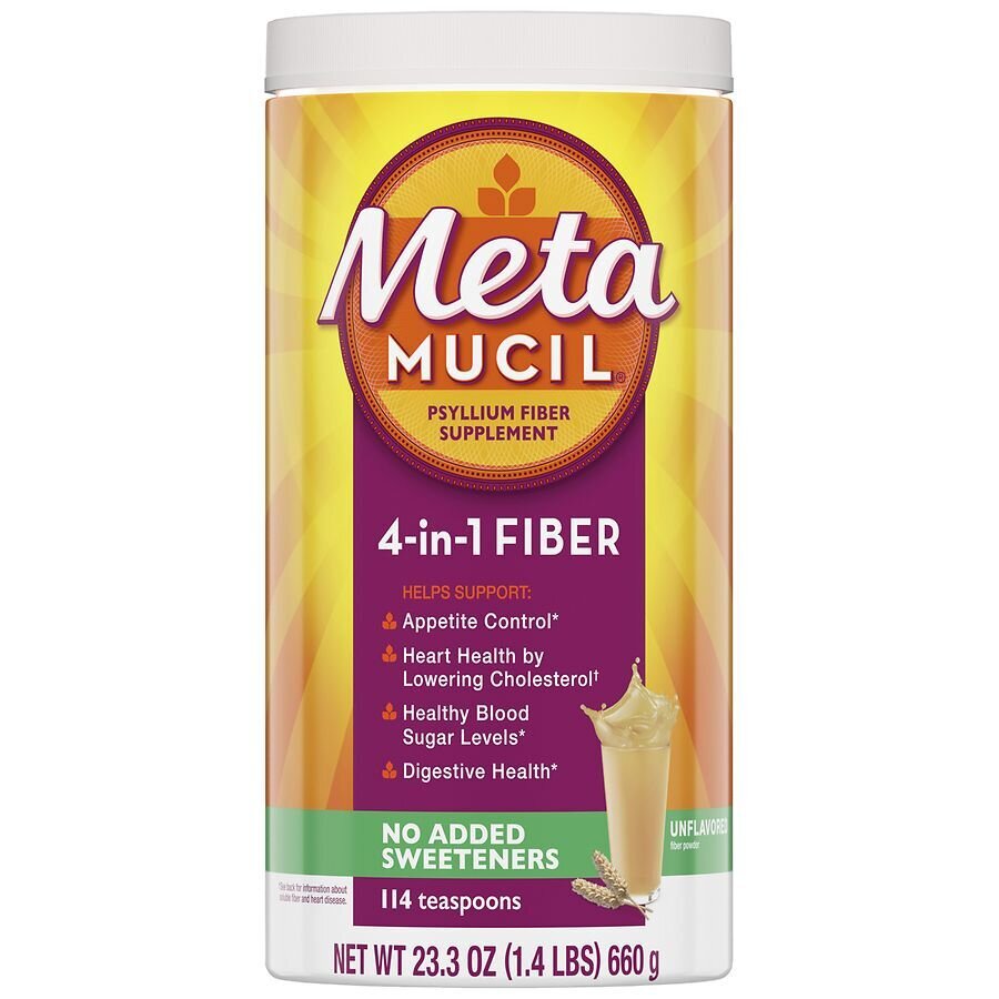 Meta Mucil 4-in-1 Fiber No Added Sweeteners Unflavored 660 g