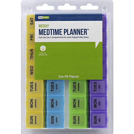 Ezy Dose Medtime Planner Weekly 4x/day With Rounded Base 2 Large Pack