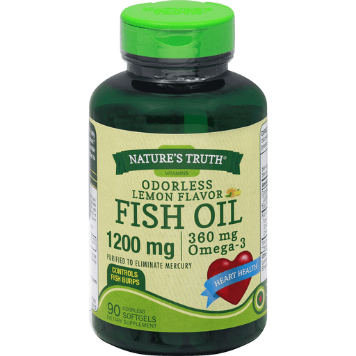 Fish Oil 2,400mg Plus Omega-3 720mg Odorless Softgels - Lemon Flavor 90ct