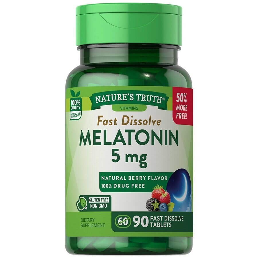 Melatonin Fast Dissolve 5mg Tablets - Natural Berry Flavor 90ct