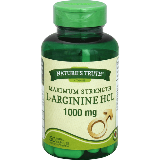 L-Arginine HCL 1,000mg Maximum Strength Coated Caplets
