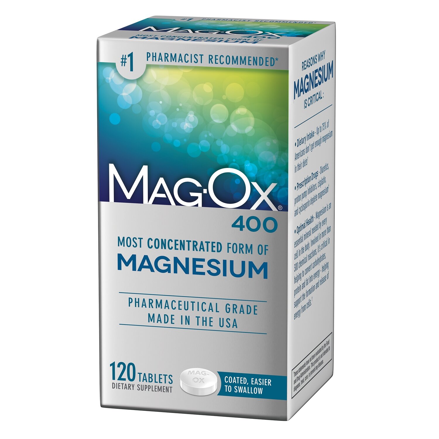 Mag-Ox 400 Easy To Swallow Magnesium Supplement Tablets 120ct