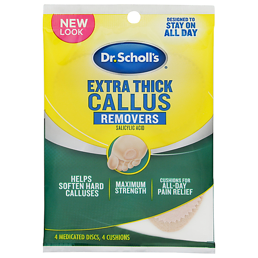 Dr. Scholl’s Extra Thick Callus Removers 4 Medicated Discs and 4 Cushions