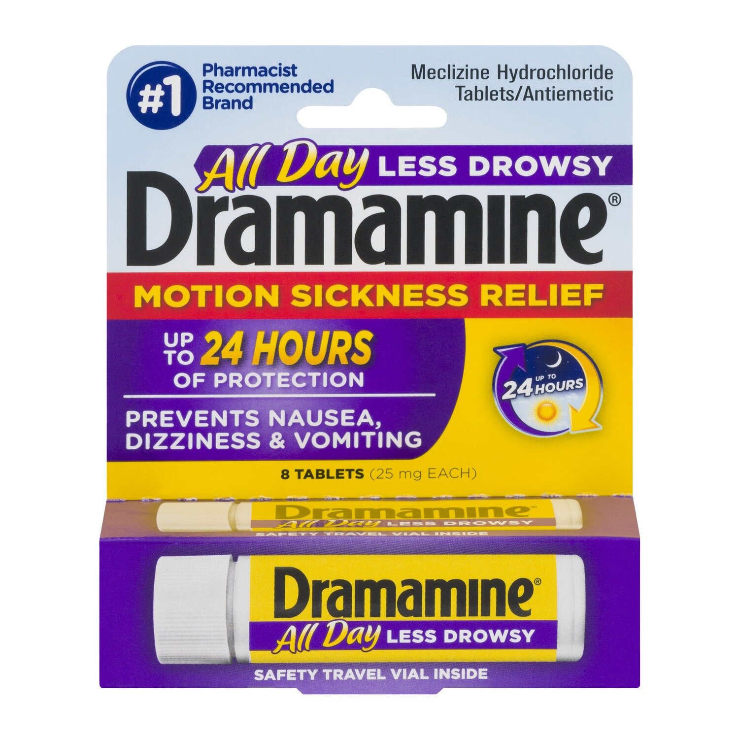 Dramamine Motion Sickness Less Drowsy Tablets 8 ct