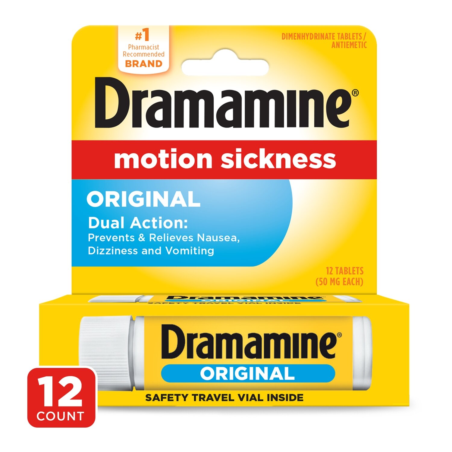 Dramamine Motion Sickness Original Tablets 12 ct