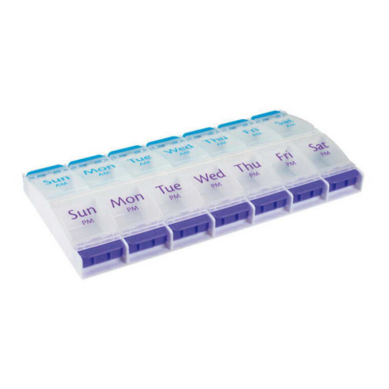 Ezy Dose Pill Planner Weekly AM/PM With Push Button XL