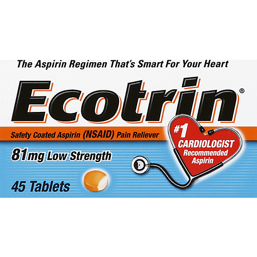 Ecotrin 81 mg Low Strength Aspirin Tablets 45 ct