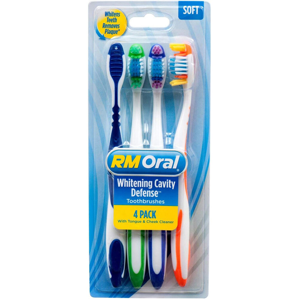 RM Oral Whitening Cavity Defense Soft Toothbrush 4 Pack